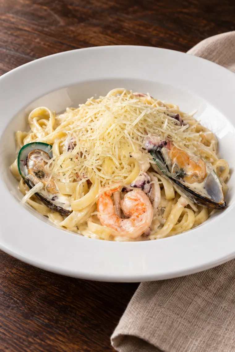 Fettuccine con mariscos