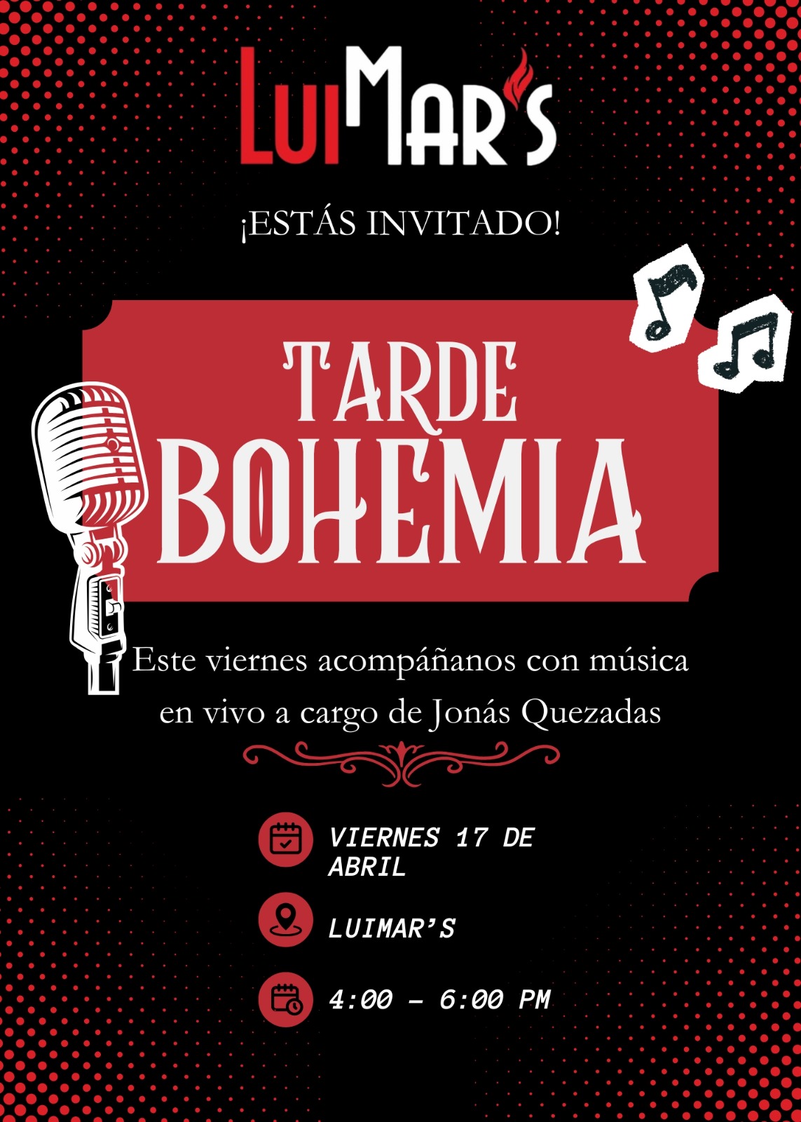 Tarde Bohemia - Viernes 17 de Abril